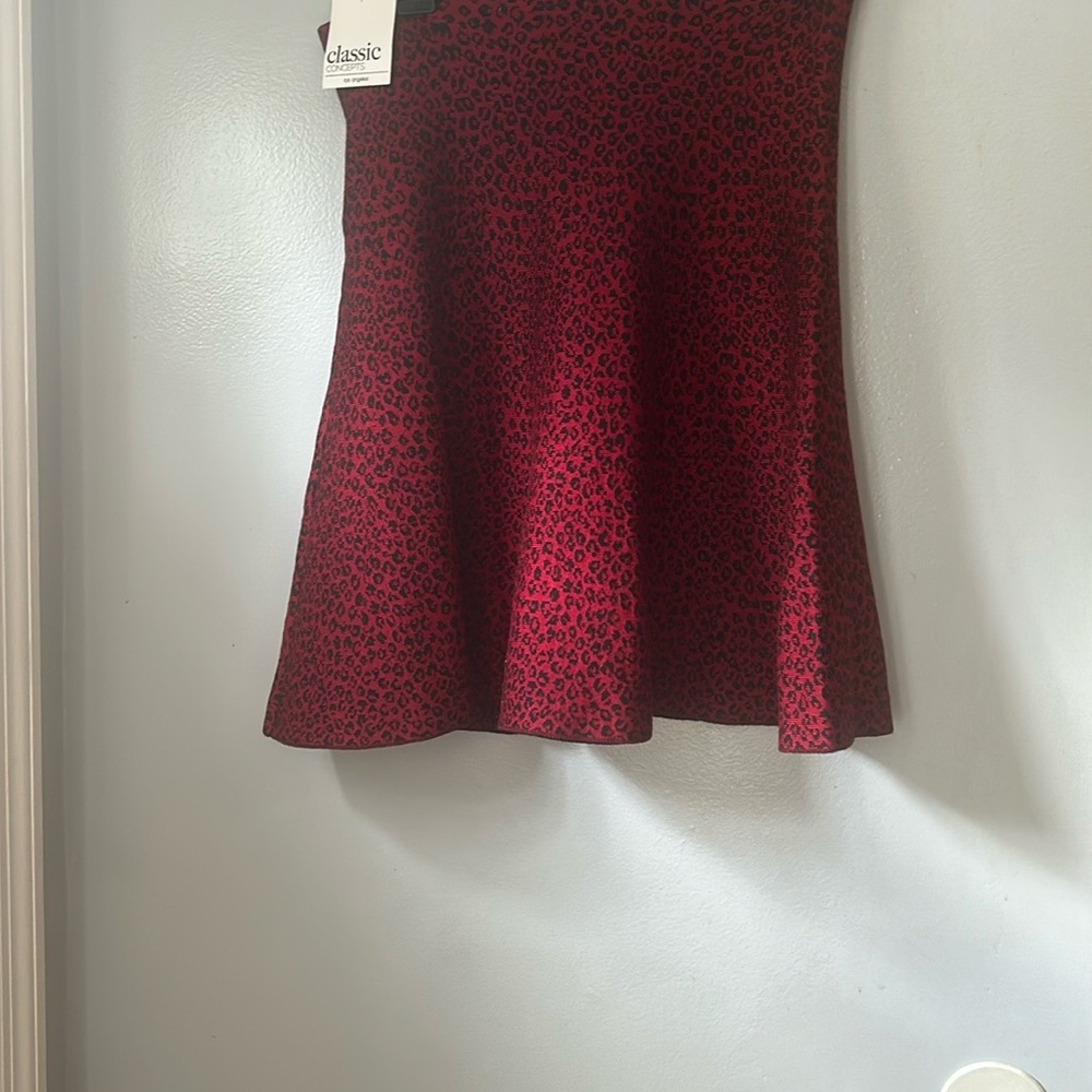 Classic Red Leopard A-Line Skirt